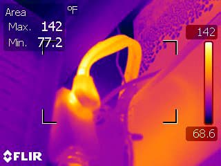 Infrared Image of overheating wire