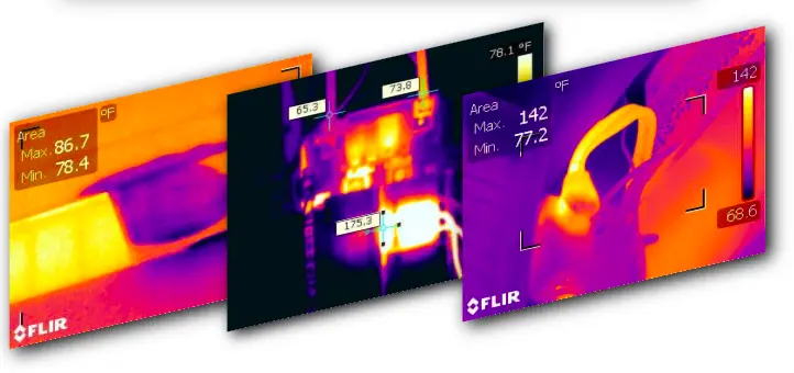 3 Infrared camera photos side by side
